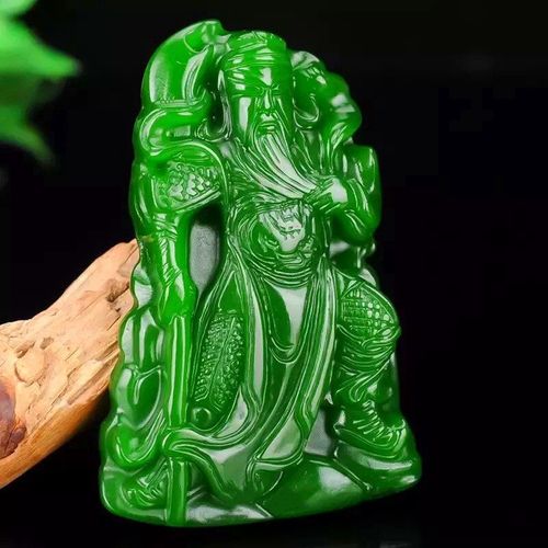 Pendentif Guan Gong Sculpté À La Main En Jade Naturel Vert, Bijoux Boutique De Mode, Collier Arts Martiaux Pour Hommes Et Femmes, Accessoires Cadeaux