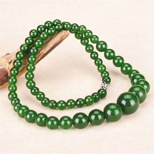 Collier De Perles Vert Naturel Véritable, 6-14mm, Bijoux En Jadéite, À La Mode, Breloques, Amulette Porte-Bonheur, Cadeau Pour Femmes Et Hommes