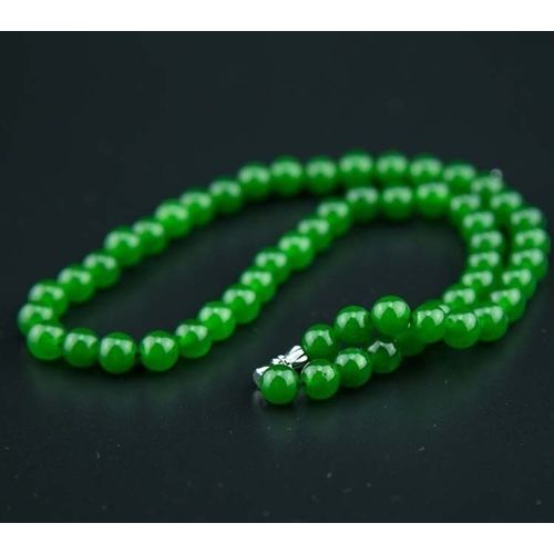 Collier De Perles De Jade Vert Naturel, Bijoux De Mode, Amulette Porte-Bonheur Sculptée À La Main, Cadeaux Pour Femmes Et Hommes