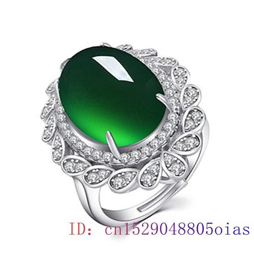 Bague En Jade Vert, Mode Cristal Zircon, Breloque Bijoux Pour Femmes Calcédoine Pierre Précieuse Amulette Naturelle Cadeaux En Argent 925