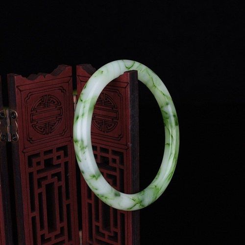 Bracelet En Jade Sculpté À La Main, Barre Ronde Naturelle Verte Et Bleue, Bijoux Boutique De Mode, Bijoux Pour Hommes Et Femmes, Fleur Flottante