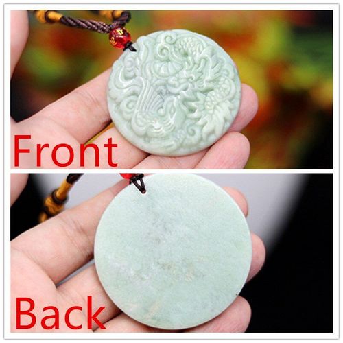 Pendentif Dragon Phoenix Chinois En Jade Naturel, Amulette Sculptée, Blanc, Vert, Bijoux, Cadeaux À La Mode Pour Femmes Et Hommes