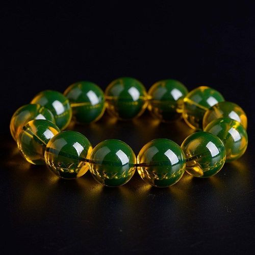 Bracelet Élastique En Ambre Pur De La Baltique Pour Femmes Et Hommes, Perles En Cire De Miel, Amulette Dorée, Bijoux Cadeau