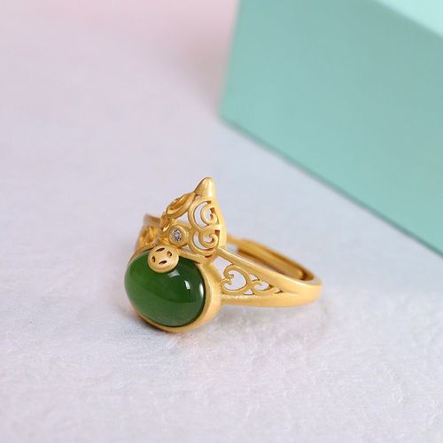 Bagues De Gourde En Jade Pour Femmes, Amulettes En Pierre Verte, Bijoux De Styliste En Argent 925 Véritable, Vintage, Naturel, Breloque Chinoise