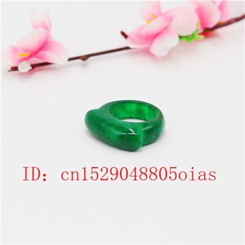 Bague En Jade Vert Naturel Pour Hommes Et Femmes, Amulette En Jadéite Chinoise, Bijoux De Charme À La Mode, Cadeaux Artisanaux Sculptés