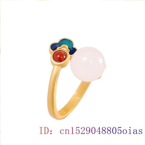 Bague En Jade Blanc Pour Hommes Et Femmes, Bijoux En Cristal De Zircon, En Argent 925, Calcédoine, Amulette Naturelle, Cadeaux À La Mode, Pierre Précieuse De Charme