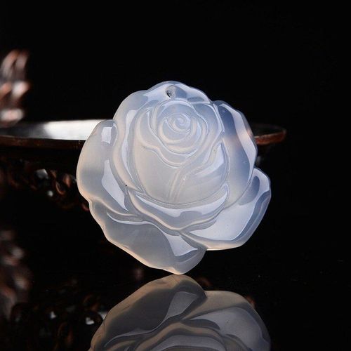 Pendentif En Calcédoine Rose Naturelle, Sculpté À La Main, En Agate, Pour Hommes Et Femmes, Accessoires Cadeaux