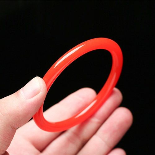 Bracelet En Jade Rouge Sculpté À La Main, Barre Ronde Naturelle Chinoise, Bijoux Boutique De Mode, Cadeau Populaire Pour Femmes