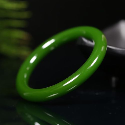 Bracelet En Jade Sculpté À La Main Pour Hommes Et Femmes, Barre Ronde, Vert Épinard Naturel Chinois, Bijoux Boutique De Mode, Cadeaux Populaires