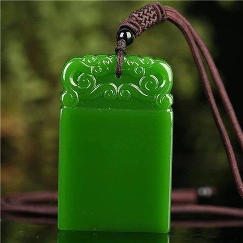 Pendentif En Jade De Marque Ping'an Sculpté À La Main, Vert Naturel, Bijoux Boutique De Mode, Collier De Marque Pour Hommes Et Femmes