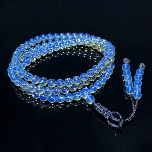 Bracelet En Ambre Naturel Bleu Dominica Pour Femmes Et Hommes, 108 Perles, Mala, Amulette Multi-Tour, Cadeaux Pour Petite Amie Et Maman