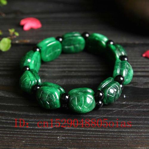 Bracelet À Breloques En Jade Naturel Pour Hommes Et Femmes, Bijou En Forme D'émeraude, Sculpté À La Main, Amulette, Cadeau Pour Elle