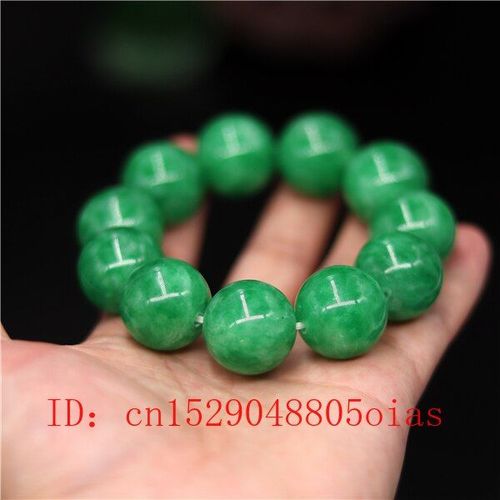 Bracelet En Jade Vert Naturel, Perles De 20mm, Breloque, Bijoux, Accessoires De Mode, Amulette Sculptée À La Main, Cadeaux Pour Femmes Et Hommes