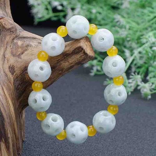 Bracelet En Pierre De Jade Et Émeraude Pour Femmes, Breloque En Perles, Accessoires De Mode, Amulette Chinoise Sculptée, Cadeaux