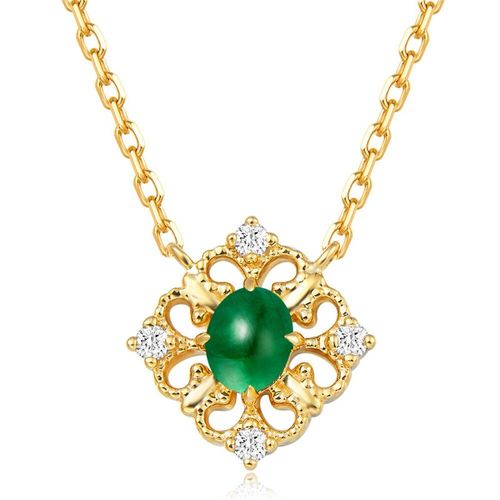 Colliers Avec Pendentif En Cristal Vert Pour Femmes, Vintage, Pierres Précieuses Émeraude Sculptées, Zircon, Or 14k, Chaîne Ras Du Cou, Bijoux