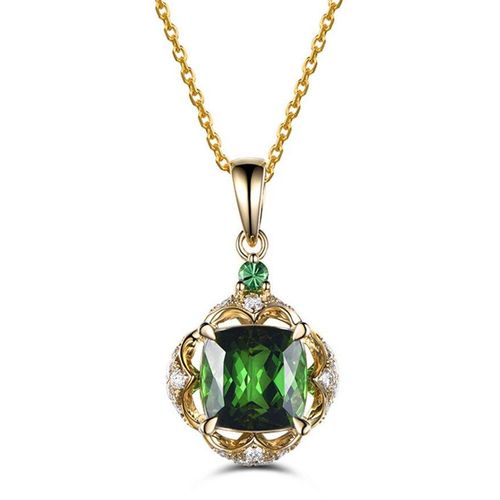 Collier Avec Pendentif En Forme D'émeraude Pour Femme, Petite Chaîne Ras Du Cou, En Cristal Vert, Couleur Or 18k, Bijoux En Diamant, Cadeau D'anniversaire