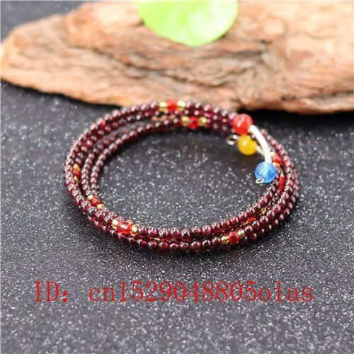 Bracelet De Perles Mala Élastique En Grenat Rouge Naturel, 4mm, Breloque En Jadéite, Bijoux Amulette, Cadeaux Pour Femmes, A06
