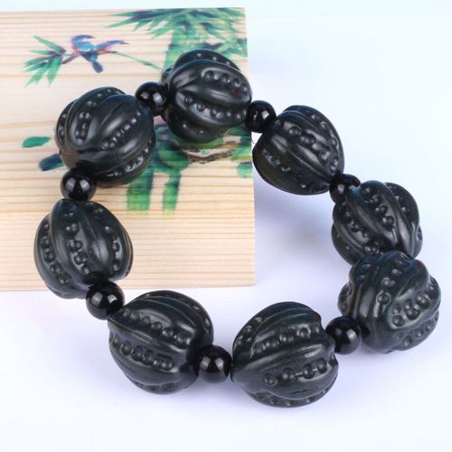 Bracelet En Jade Et Noyer Hetian Chinois Naturel, Perles Élastiques, Bijoux Fins, Amulette À La Mode, Cadeaux Pour Femmes Et Hommes