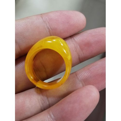 Bague En Ambre Pour Femmes Et Hommes, Bijoux Fins, Cire De Miel Jaune Naturelle, Cadeau Pour Petite Amie, Maman, Accessoires Pour Couple