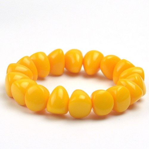 Bracelet Élastique En Ambre Naturel De La Baltique Pour Femmes, Bijoux Fins, Fleurs, Perles, En Cire D'abeille Jaune, Faits À La Main