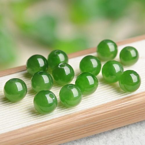 Pierre De Jades Hetian Verte Naturelle Authentique, Perle Ronde Ample Pour La Fabrication De Bijoux, Accessoires De Collier De Bracelet 4/6/8/10mm
