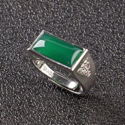 Bagues En Pierre De Jades Verte Naturelle Pour Hommes, Bijoux De Personnalité, Accessoires Chrysoprase, Cadeaux, Vente En Gros