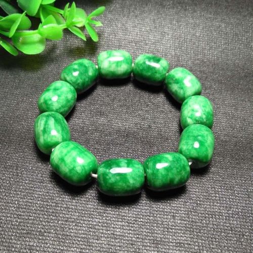 Bracelet En Jade Naturel Véritable Pour Hommes, Pierre De Jades Émeraude, Fil Perlé Élastique, Bijoux À La Mode