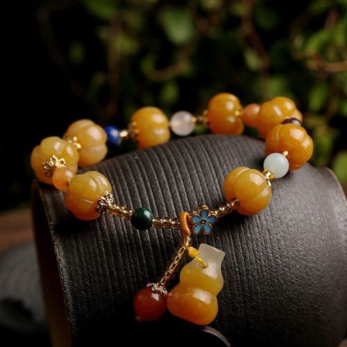 Bracelets Gourde De Citrouille En Jade Or Naturel Pour Femmes, Perles D'agate, Breloques D'énergie De Guérison, Chapelet, Cadeau, Bijoux Porte-Bonheur