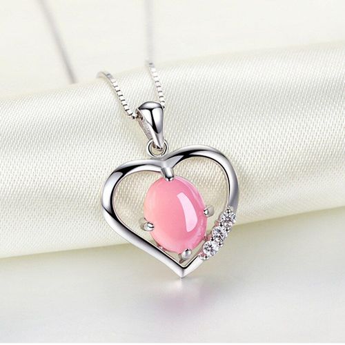 Pendentif En Forme De C¿Ur En Argent 925, Mosaïque De Jade, Breloque Tendance, Bijoux, Accessoires, Amulette, Cadeaux Pour Femmes
