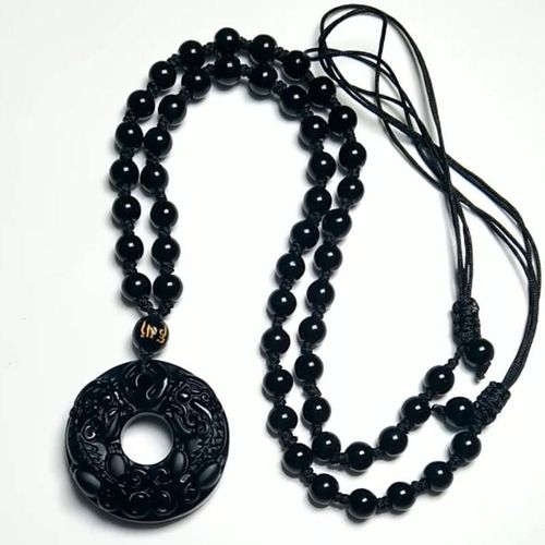 Collier Pendentif En Jade Dragon Phénix Obsidienne Naturelle, Bijoux Exquis Pour Homme, Accessoires De Mode, Sculpté À La Main, Amulette Porte-Bonheur, Cadeaux