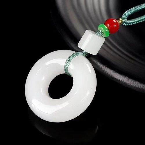 Pendentif Donut En Jade Blanc Fin Pour Femmes, Breloques De Mode, Bijoux, Accessoires, Amulette En Pierre De Jades Du Xinjiang, Cadeaux Pour Hommes