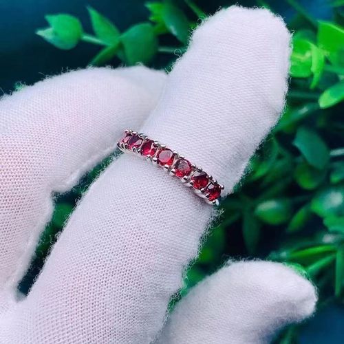 Bague En Grenat Naturel Pour Femmes, Bijou Glamour Rouge, Pierres Précieuses Élégantes, Anneau Réglable, Cadeau De Fête De Mariage