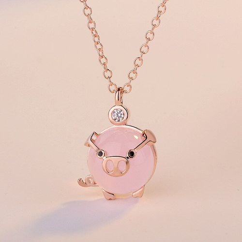 Pendentif Cochon Rose Mosaïque En Argent 925, Pendentif Tendance, Accessoires De Bijoux, Breloques, Cadeaux Pour Femmes
