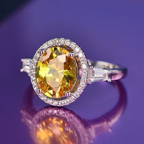 Bague En Argent Sterling 100% Citrine Pour Femmes, 8x10mm, Ovale, Bijou De Fiançailles, Accessoires De Mariage, Nouvelle Collection, 925