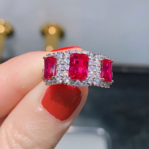 Bagues De Luxe En Argent 925 Pour Femmes, Bague De Fiançailles Blanche En Diamant De Diamant De Laboratoire En Pierre Précieuse De Tanzanite, Bijoux Fins, Vente En Gros