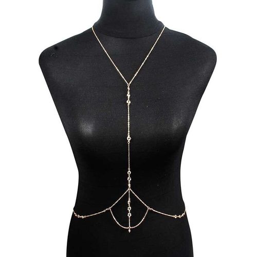 Chaîne De Corps En Cristal Sexy De Style Simple, Chaîne De Poitrine De Chaîne De Taille De Bikini, Bijoux De Fête De Plage Pour Femmes