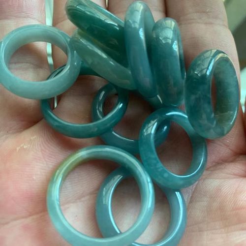 Bague Classique En Jade Naturel, Bijou Amulette Porte-Bonheur, Bijou Fin En Jade Bleu Naturel, Pour Hommes Et Femmes