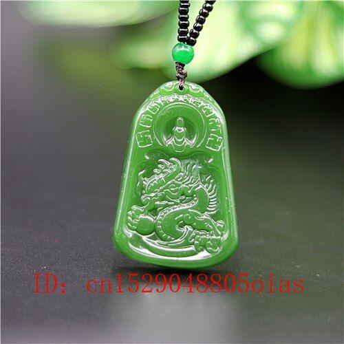 Collier Pendentif Dragon Chinois Jade Vert Naturel, Breloque À La Mode, Bijoux En Jade Sculpté, Amulette Bouddhiste, Cadeaux Pour Femmes Et Hommes