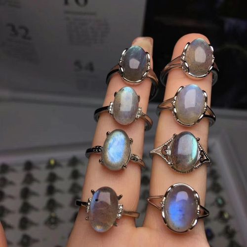 Bague En Pierre De Lune Naturelle Labradorite, Bijou D'énergie Fait À La Main Pour Les Amoureux, Pierres Précieuses Ajustables Pour Femmes, Bijoux De Fête De Mariage