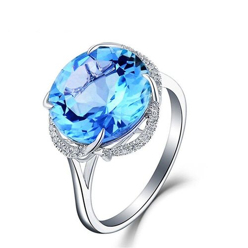 Bagues En Cristal Pour Femmes, Pierres Précieuses En Citrine Améthyste Aigue-Marine, Couleur Or 18k, Zircon, Diamant, Bijoux De Fête, Cadeau