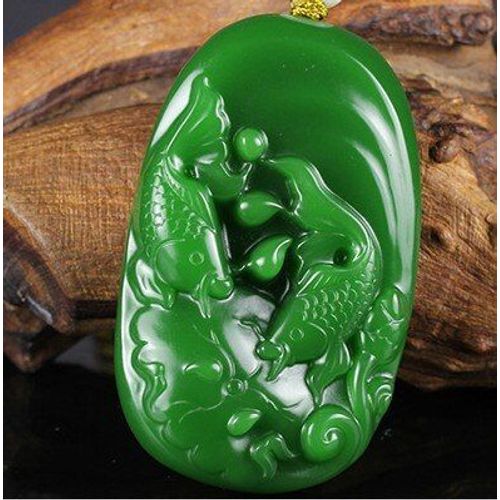Collier De Perles De Jaspe Hetian Sculpté À La Main, Pendentif En Jade Naturel Chinois, Bijoux De Charme À La Mode Pour Hommes Et Femmes, Cadeaux De Bon Augure