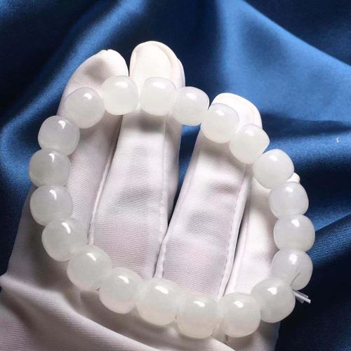 Bracelet Élastique En Jade Blanc Hétian Naturel Pour Femmes, Bijou De Charme En Perles Anciennes, Élégant, Yoga