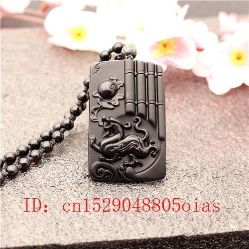 Collier En Obsidienne Noire Naturelle, Pendentif En Tigre Dragon, Perles, Bijoux À La Mode, Amulette Porte-Bonheur Sculptée À La Main, Cadeaux Pour Femmes Et Hommes