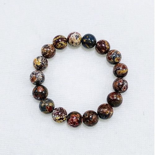 Bracelets En Pierre Naturelle Dragon Palace Sheli Agate, Perles Rondes, Bracelet De Guérison En Pierres Précieuses Colorées Porte-Bonheur Pour Hommes Et Femmes