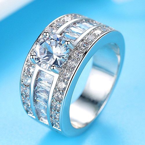 Bagues De Luxe En Zircon Pour Femmes, Couleur Or Blanc, Aaa, Bijoux De Mariée, Cadeau De Fête Pour Petite Amie