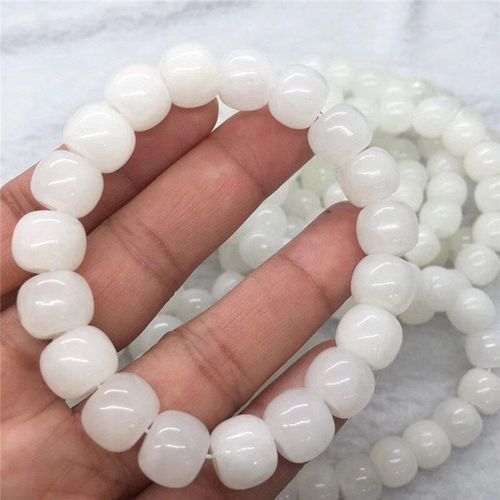 Bracelet En Pierre Naturelle Hetian, Bijoux Porte-Bonheur En Cristal De Quartz Blanc Jade, À La Mode Pour Hommes Et Femmes