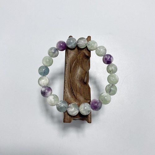Bracelet De Perles De Fluorite En Plume D'arc-En-Ciel Pour Hommes Et Femmes, Bijoux En Cristal Classique, Breloque En Pierre Précieuse, Bracelet Élastique De Guérison