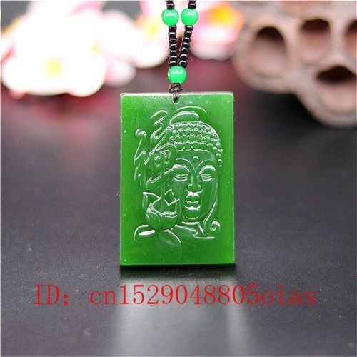 Collier En Jade Vert Naturel Pour Femmes, Pendentif Lotus Bouddhisme Chinois, Perles, Breloque De Mode, Amulette Sculptée, Cadeaux Pour Femmes