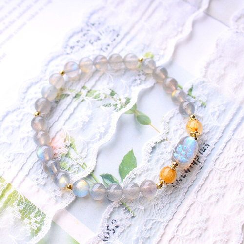 Bracelets En Labradorite Naturelle, Pierre De Lune, Pierre De Soleil, Cristal, Perles Pixiu, Breloque Pour Femmes, Bijou De Guérison, Chakras