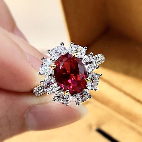 Bagues De Mariage En Argent 100% Pour Femmes, Bijoux Fins Vintage, 7x9mm, Diamant Rubis Créé, Bracelet De Fiançailles, Vente En Gros, 925